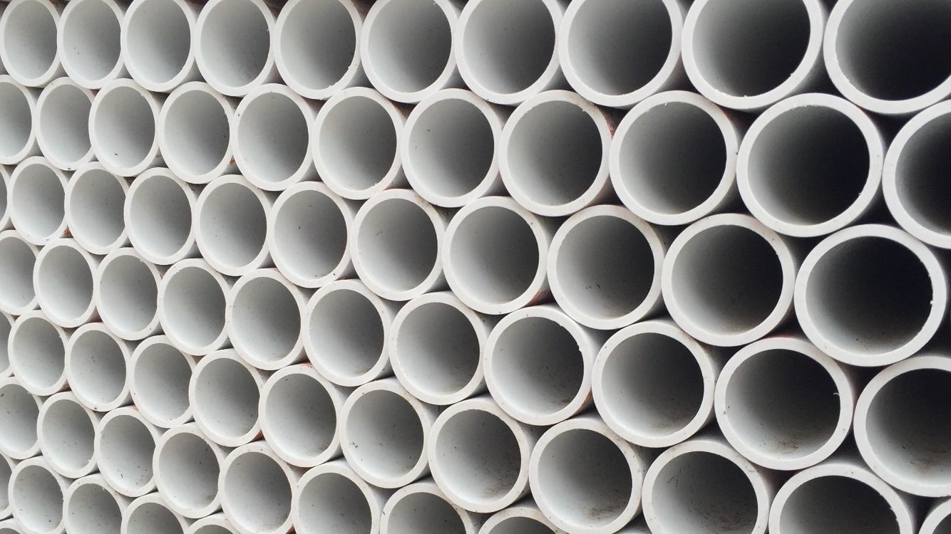 Stacks of plumbing pipes